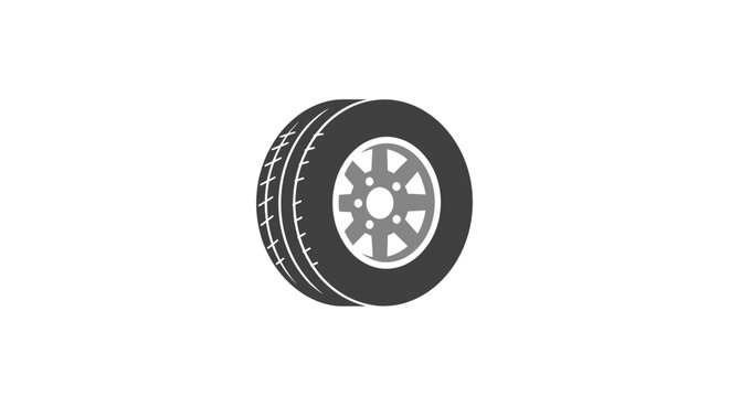 A simple black and white illustration of a generic vehicle tire and wheel rim