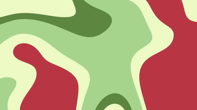 Abstract Green Red Organic Shapes Background Loop