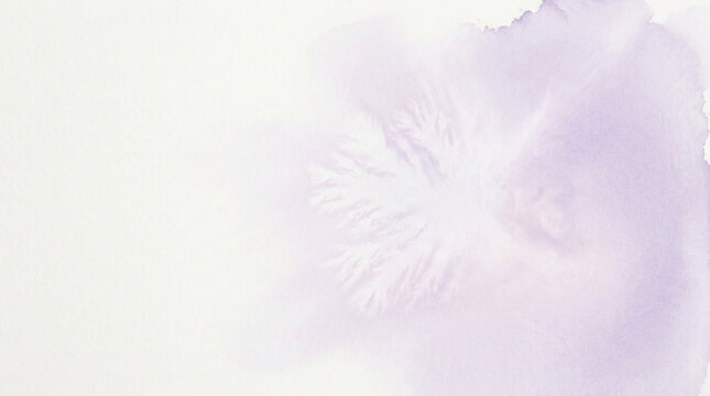 Soft purple and white watercolor wash with organic texture, creating a gentle and ethereal feel, symbolic of purity, calm, and artistic expression