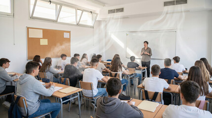 Obraz premium How Aerosols Spread in a Shared Classroom: Indoor Transmission Concept