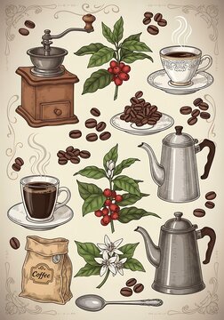 Hand-Drawn Coffee Lore: From Earthy Bloom to Steaming Brew