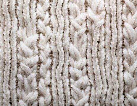 white knitted texture light melange wool yarn