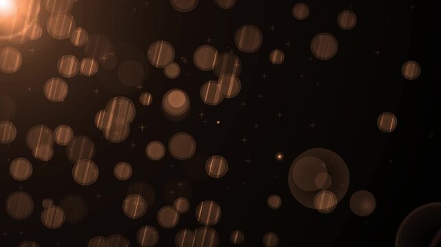 Dark abstract background with soft bokeh circles animation, lens flares and subtle stars, glowing magenta light in top-left
