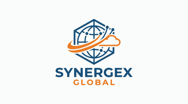 Synergex Global logo with hexagon globe cloud and data lines.