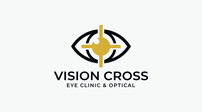 Vision Cross Eye Clinic and Optical Logo Design.