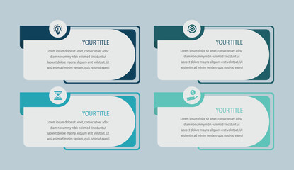 Fototapeta premium Modern Horizontal Business Process Infographic Template with Five Connected Steps for Corporate Workflow Presentation Strategy Timeline and Project Management Design