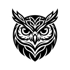 Fototapeta premium Tribal stylized owl head mascot logo design.