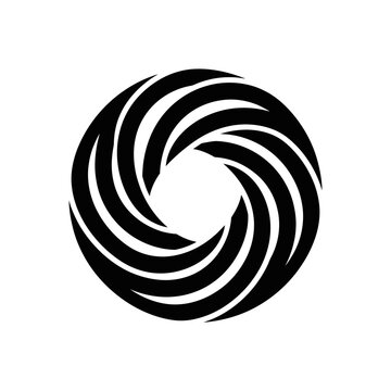 Abstract circular swirl vortex logo graphic element.