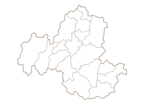 Ahmednagar District Map Maharashtra India Administrative Subdivisions Outline Vector
