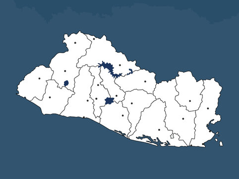 Administrative Map of El Salvador with Departments and Borders
