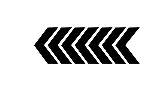 Black diagonal lines converging to a point animated progression on white background video
