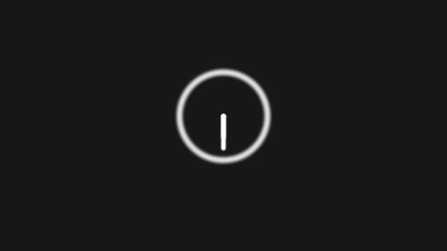 Countdown timer with alpha channel in 4k. Clock icon flat style 24 hours day fast speed with moving timer clock rotation