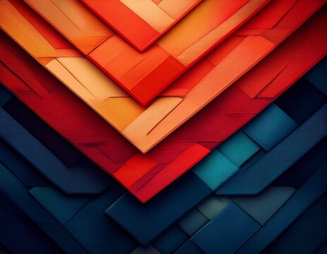 stacked layered chevron red orange navy tactile abstract background