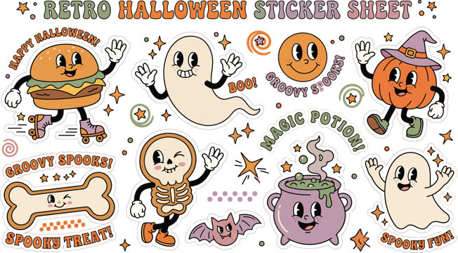 Autocollants d'Halloween, 100pcs Stickers Halloween Enfant, Autocollant Halloween Scrapbooking, Autocollant Citrouille Halloween, Autocollants de Fête d'Halloween, Autocollant Halloween (Couleur B