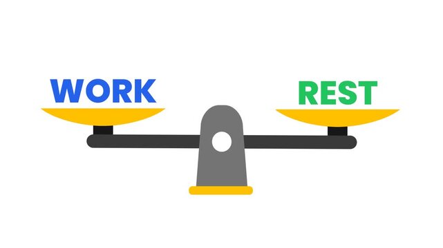 Work and Rest Balance Scale Concept for Healthy Lifestyle and Stress Management