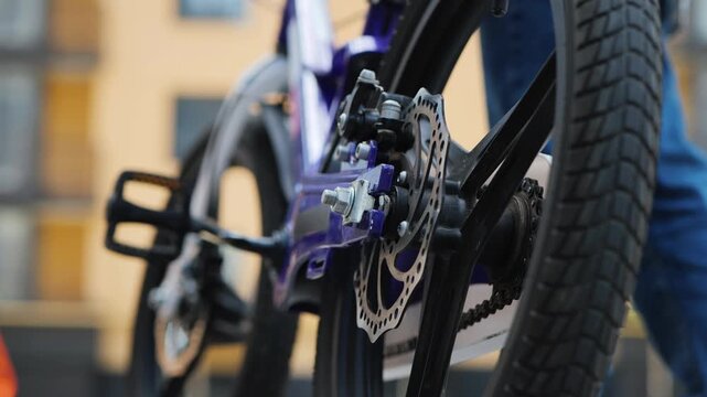 Detailed Bicycle Wheel And Pedals Close Up