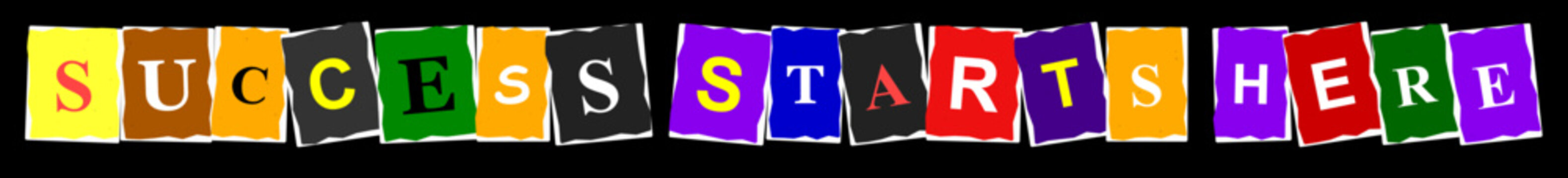 Colorful alphabet letters arranged in a row on a black background representing education and creative learning concepts