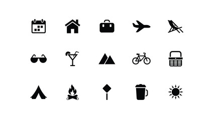 Minimalist lifestyle icons set with high contrast collection flat vector icons representing diverse lifestyle themes with displays clean high © PRITOM