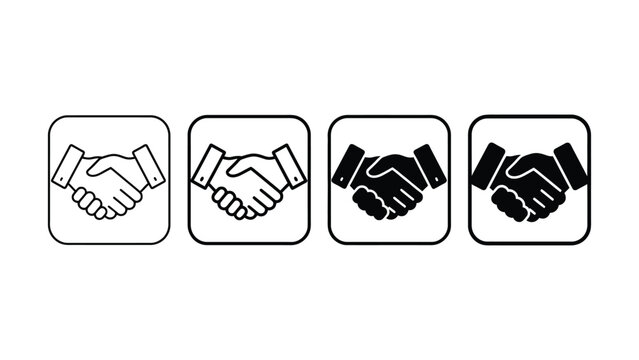 Handshake icons with increasing formality
