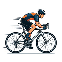 Fototapeta premium Cyclist Riding Bicycle in Motion.