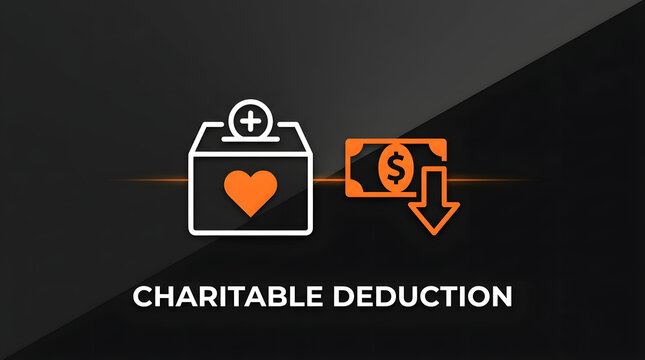 Modern infographic showing charitable donation tax benefit concept with gift box with graphic with graphic