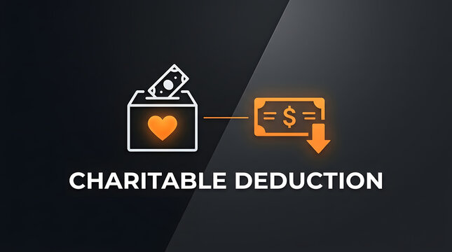 Modern illustration showing charitable donation process with charitable contributions associated minimalist graphic