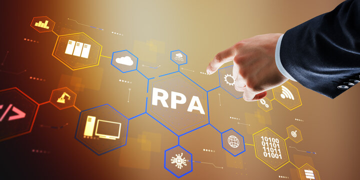 Robotic Process Automation technology streamlining business workflows with AI-powered efficiency