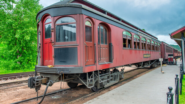 Keystone, South Dakota - July 4, 2019: The famous 1880 train