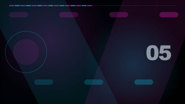10-Second Digital Countdown Timer with Neon Geometric Background