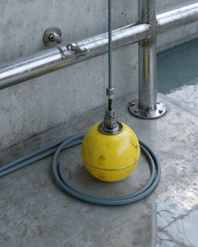 Yellow Float Switch Cable in Commercial Wastewater Pump Station