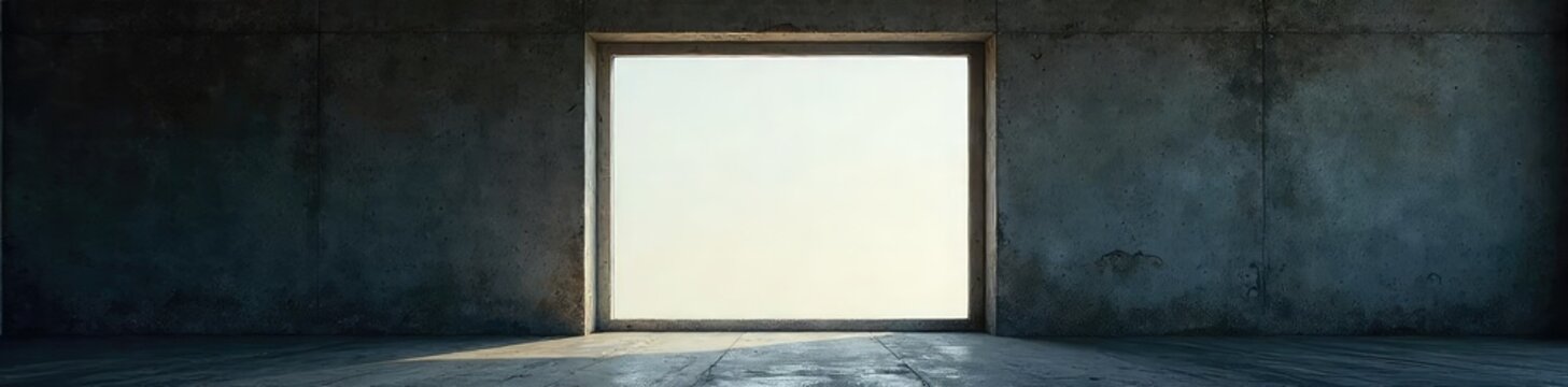 A stark, empty window frame, sealed shut with a solid, opaque panel, suggesting confinement or mystery The image conveys a sense of isolation and the unseen world beyond , exterior design, vintage