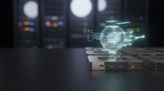 Gated Recurrent Unit (GRU) Hologram Built from Titanium in a Blurred Research Laboratory