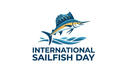 Fototapeta premium Sailfish Jumping in Ocean Vector Illustration for Marine Awareness