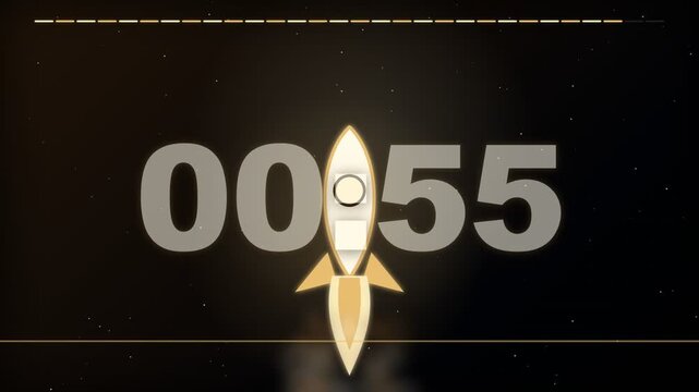 60-Second Rocket Launch Countdown Timer