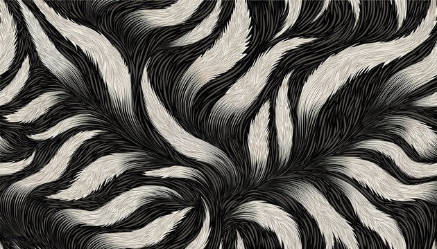 realistic fur zebra seamless pattern