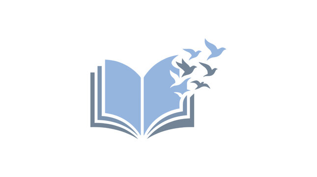 Open book with birds flying from the pages.