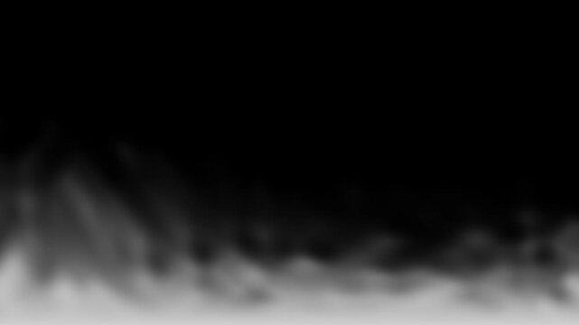 Bottom smoke and fog effect with alpha channel, overlay for transition or background