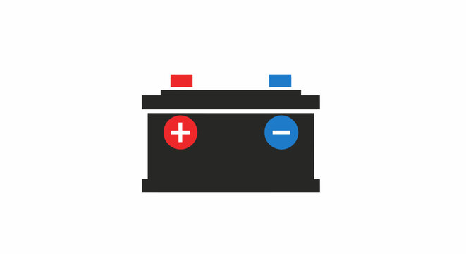 A simple graphic illustration of a generic lead acid vehicle battery
