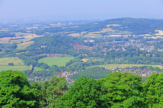 View of the Wye Valley and the town of Monmouth.