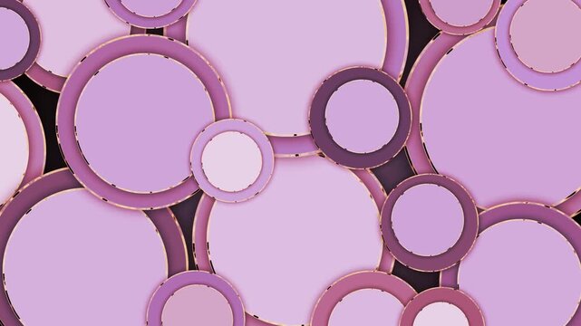 Abstract seamless pattern of overlapping circles with edged borders animation background
