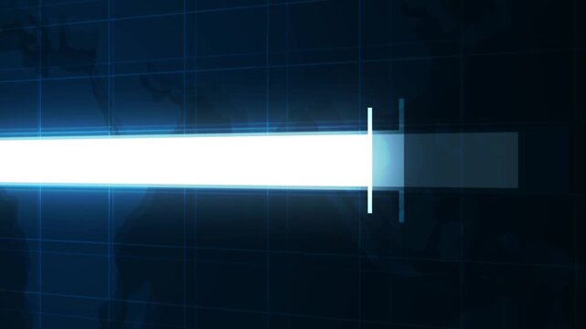 Abstract world map background with a horizontal waiting loading bar and grid lines animation