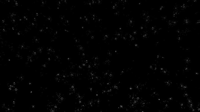 a rain animation as top view with only the rain dro splashes without ripples,