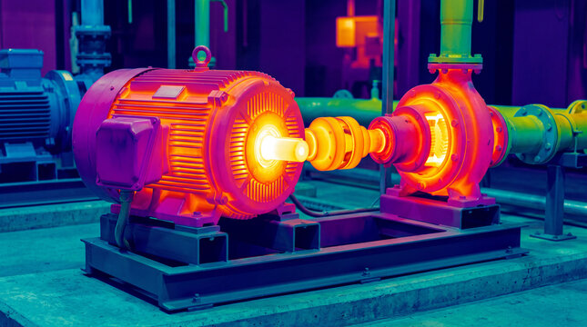 Thermal Camera Perspective of Industrial Production Equipment Revealing Heat Distribution and Energy Patterns