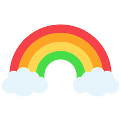 Obraz premium Rainbow With Clouds Illustration