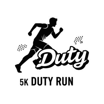 Dynamic Silhouette Runner For 5K Duty Run Event Graphics