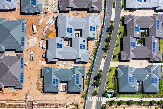 Homes on the production line in north western Sydney