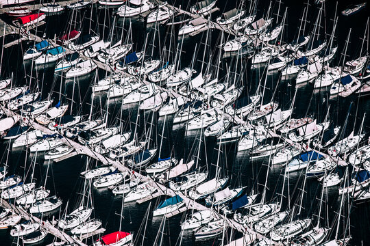 Yachts lined up at the marina in Rushcutters bay