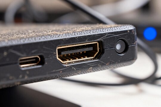 Close-up of Dusty HDMI Port on Device