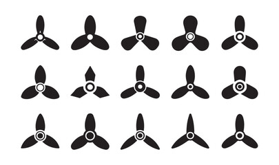 Propeller icons, fan blades, airplane propeller in flat style, vector illustration isolated on transparent background. © MdSamsul