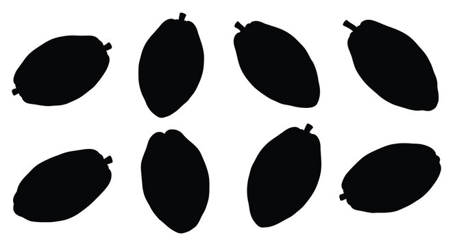 Pointed gourd silhouettes on a white background simple botanical shapes